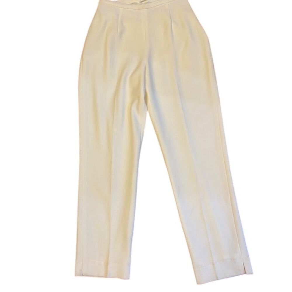 PAPELL WOMENS‎ DRESS TROUSERS/PANTS Sz 6 Petite Off White Back Zip